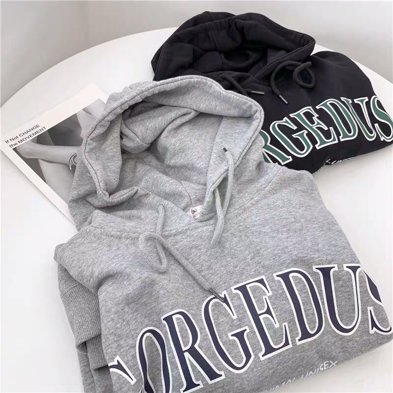 Hoodie Nam Nữ Chữ GORGED Uniex Oversize Form Rộng Mũ To Tay Bồng Uzzlang Quảng Châu