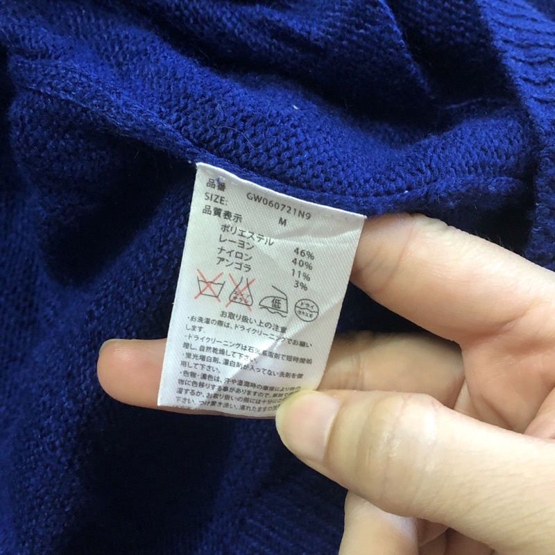 SizeM  to L áo khoác cadigan len dày vừa màu xanh coban cho u40 trở lên mới cao 2hand