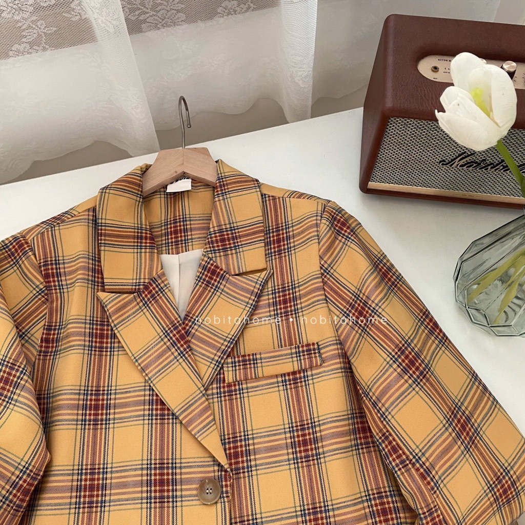 NOBITA HOME - ÁO KHOÁC BLAZER KẺ CARO