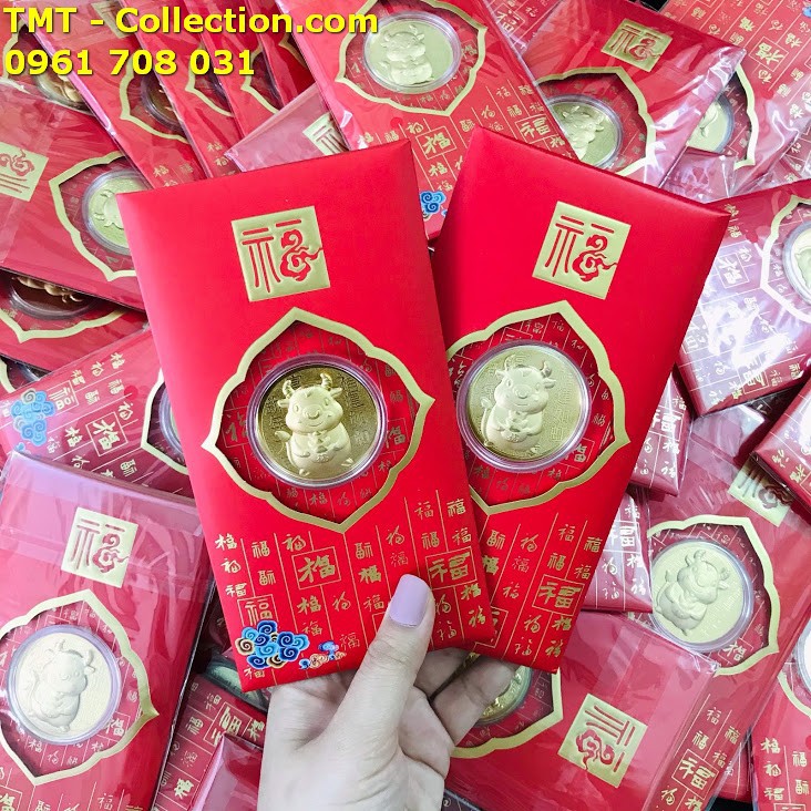 Bao lì xì đồng xu con Trâu cute mạ vàng 2021 (mẫu giao ngẫu nhiên) -SP005044 | BigBuy360 - bigbuy360.vn