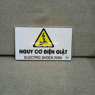 Biển báo an toàn - Nguy cơ điện giật- Fomex dán decal 15 x 25cm