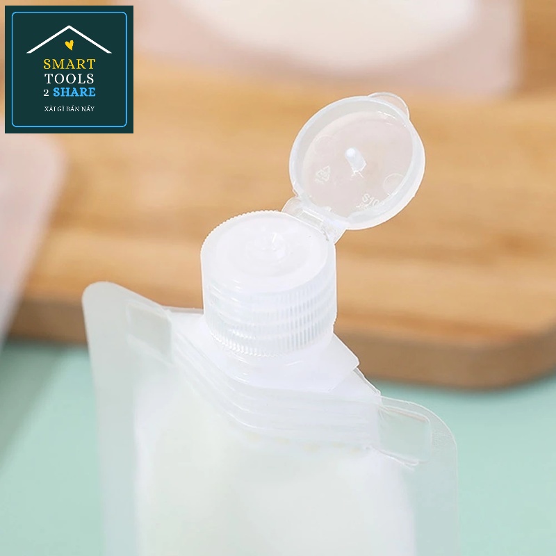 Bộ Túi Chiết Mỹ Phẩm 50/100 ml Có Nắp Đậy Du Lịch Tiện Lợi