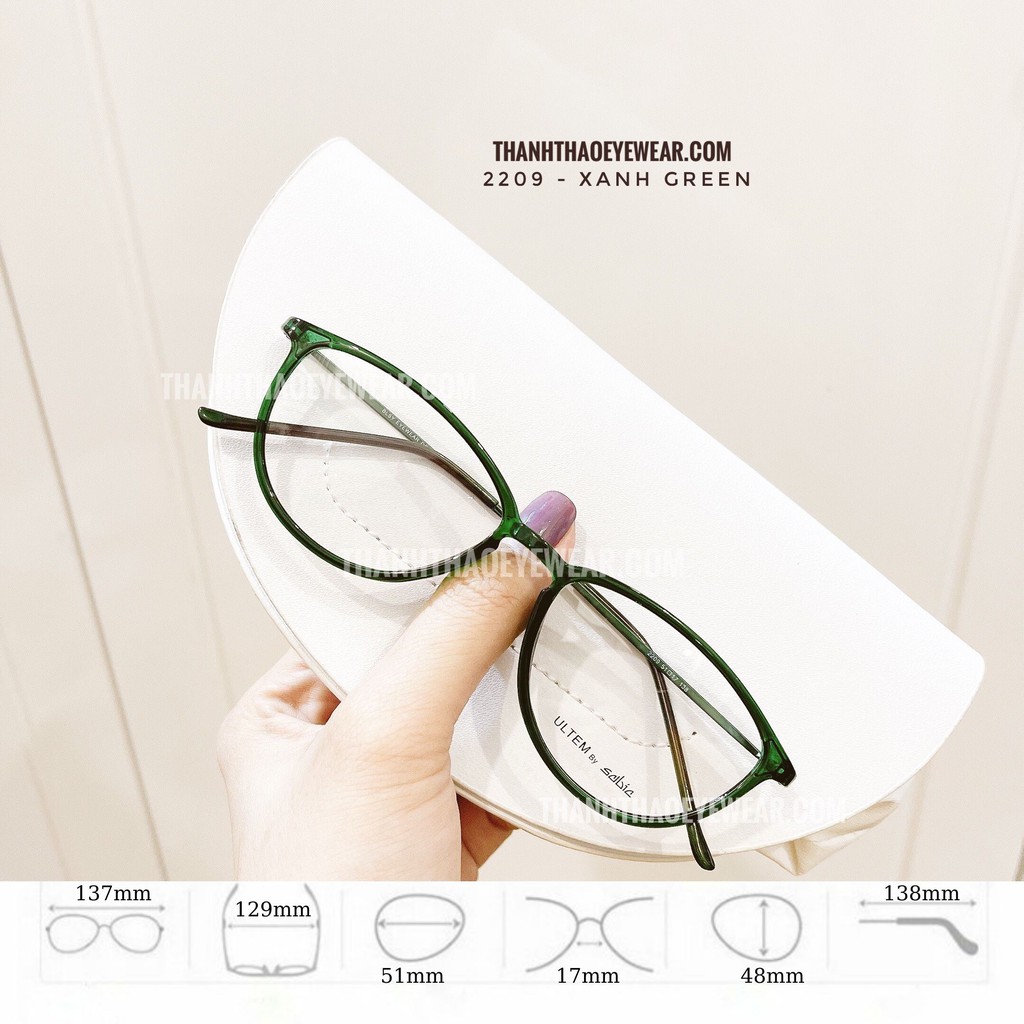 Kính Mắt,Gọng Kính Mắt Mèo THANHTHAO EYEWEAR Thời Trang Chất Liệu Ultem M2209