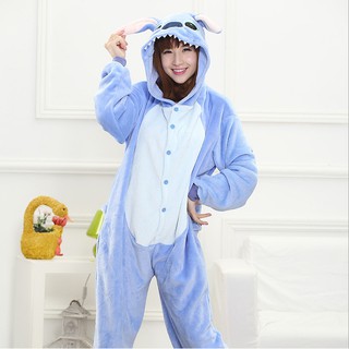 Bộ đồ ngủ áo liền quần mềm mại hình nhân vật Stitch