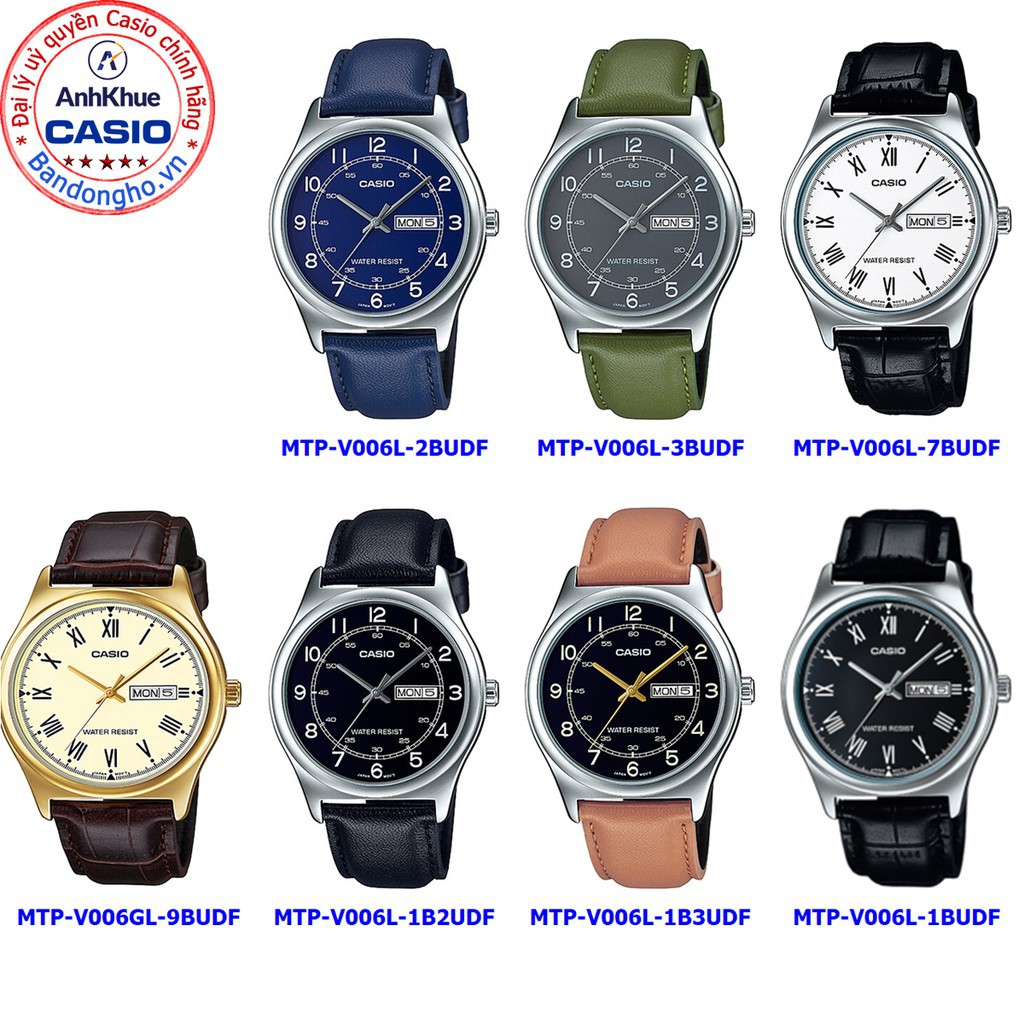 Đồng hồ nam Casio MTP-V006 ❤️ ⌚𝐂𝐀𝐒𝐈𝐎 ❤️ MTP-V006L MTP-V006GL đồng hồ nam chính hãng Anh Khuê dây da