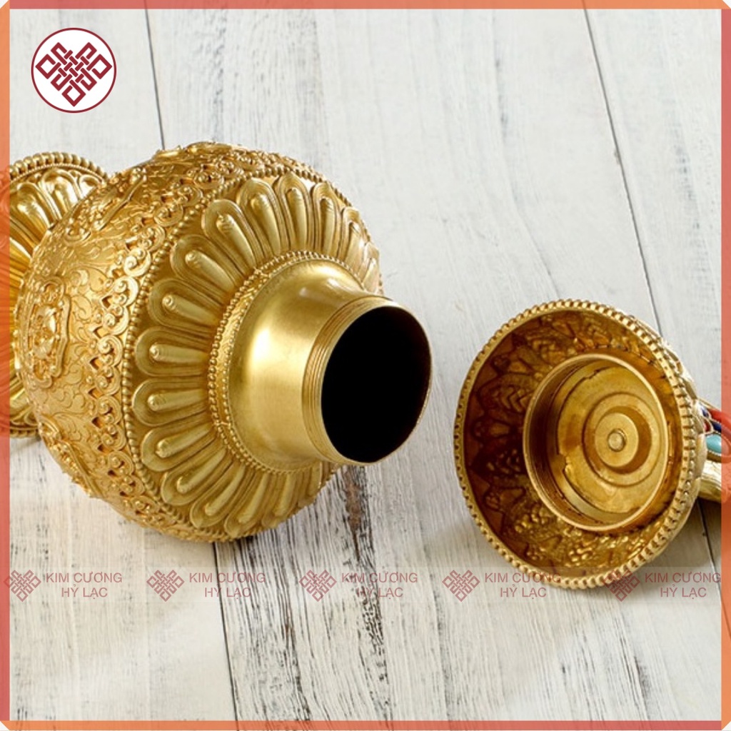 Vỏ Bảo Bình Mật Tông - Đồ Thờ Cúng - Bình Như Ý Cát Tường [Kim Cương Hỷ Lạc] Đồng