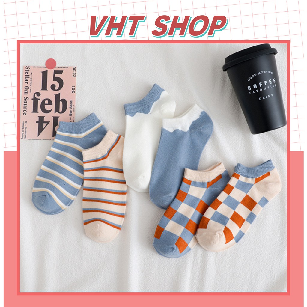 Tất nữ cổ ngắn, vớ cổ ngắn nữ vải cotton co giãn phong cách Valentine ngọt ngào TC73 - VHT SHOP