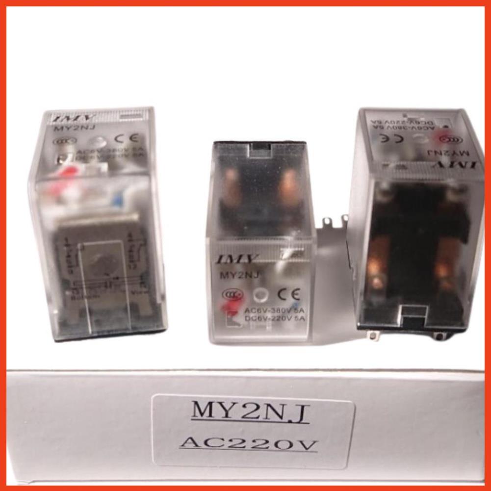 Rơ le kiếng MY2N-J  relay trung gian 8 chân dẹp nhỏ điện áp 12VDC, 24VDC, 220VAC chất lượng tốt