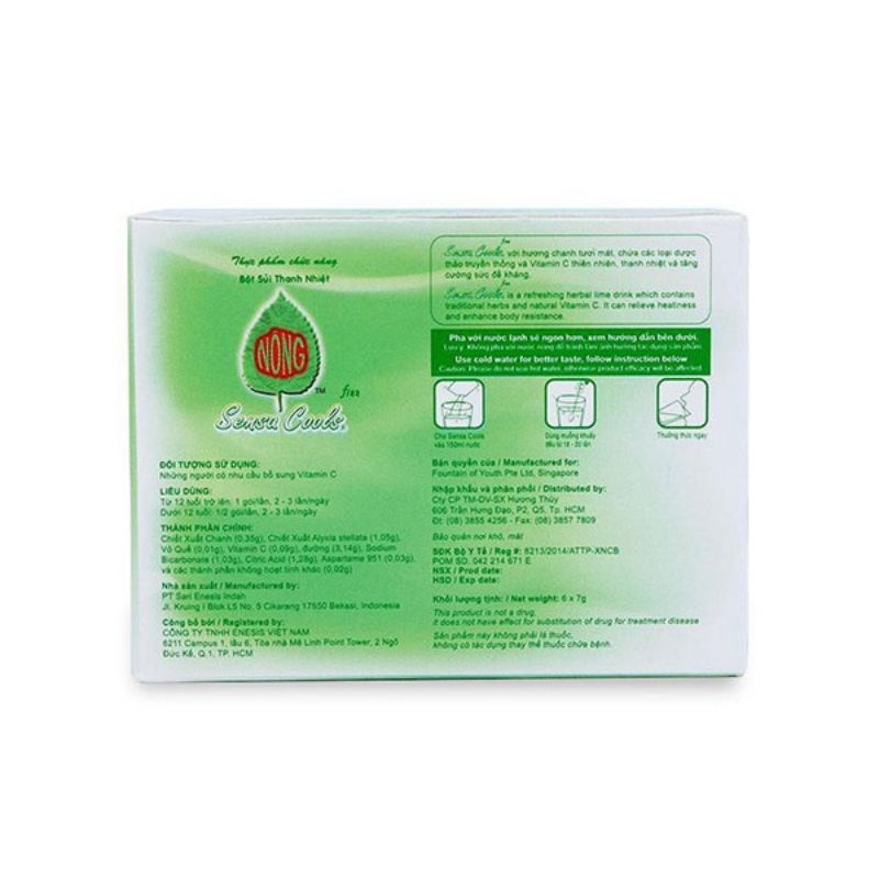 Bột sủi thanh nhiệt, làm mát cơ thể, giải độc gan, lợi tiểu Sensa Cools