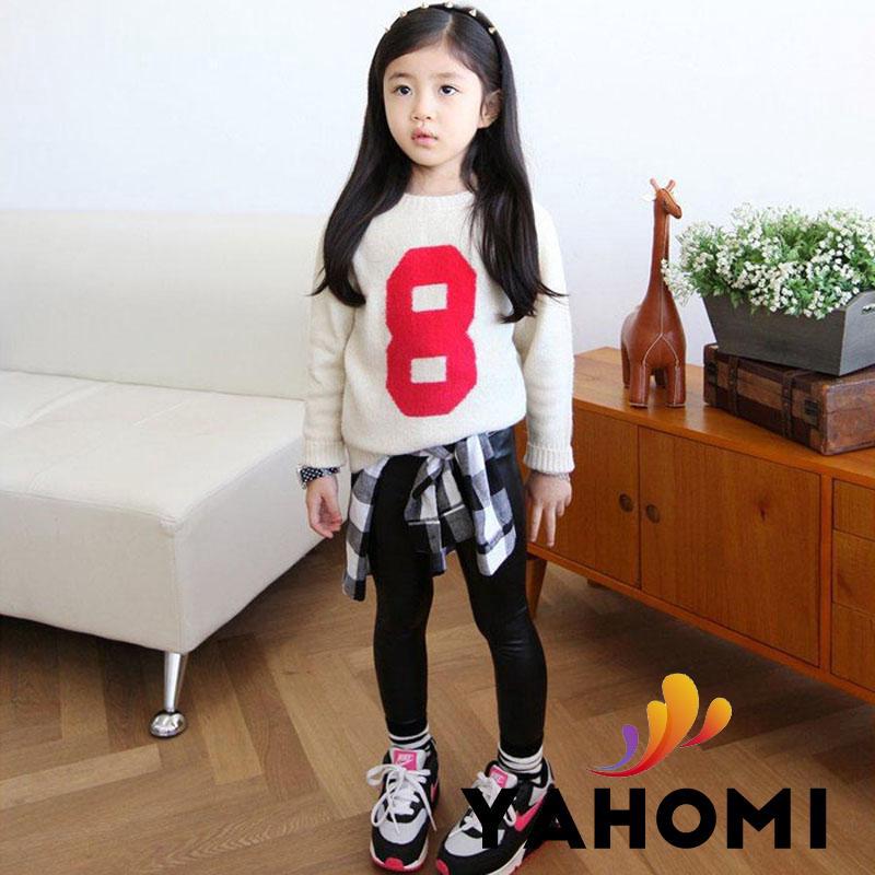 Quần legging da PU cho bé gái