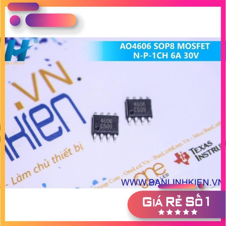 [Minh Hà] AO4606 SOP8 MOSFET N-P-2CH 6A 30V