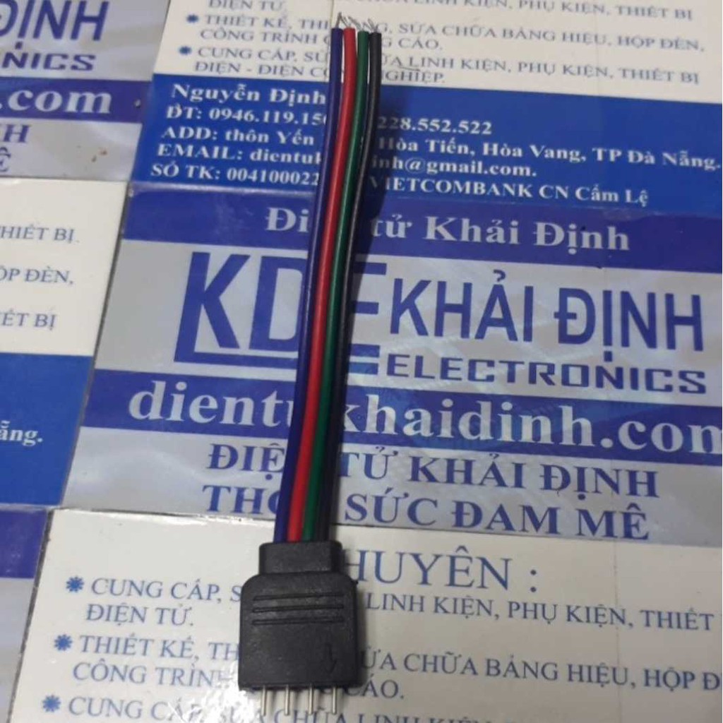 10 dây nối led RGB, 1 đầu đực 4P, dài 10cm kde4467