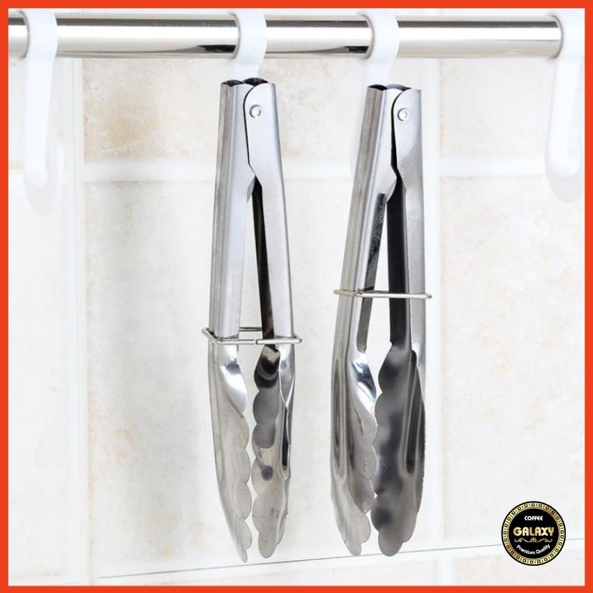 Kẹp Inox Gắp Đá Gắp Thức Ăn Dụng Cụ Gắp Đồ Chiên Đồ Nướng Bánh Chất Liệu Inox Không Gỉ Tiện Lợi Galaxy Coffee Shop 23cm