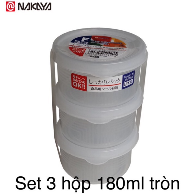 Set hộp trữ thức ăn 100ml, 180ml, 200ml Nakaya