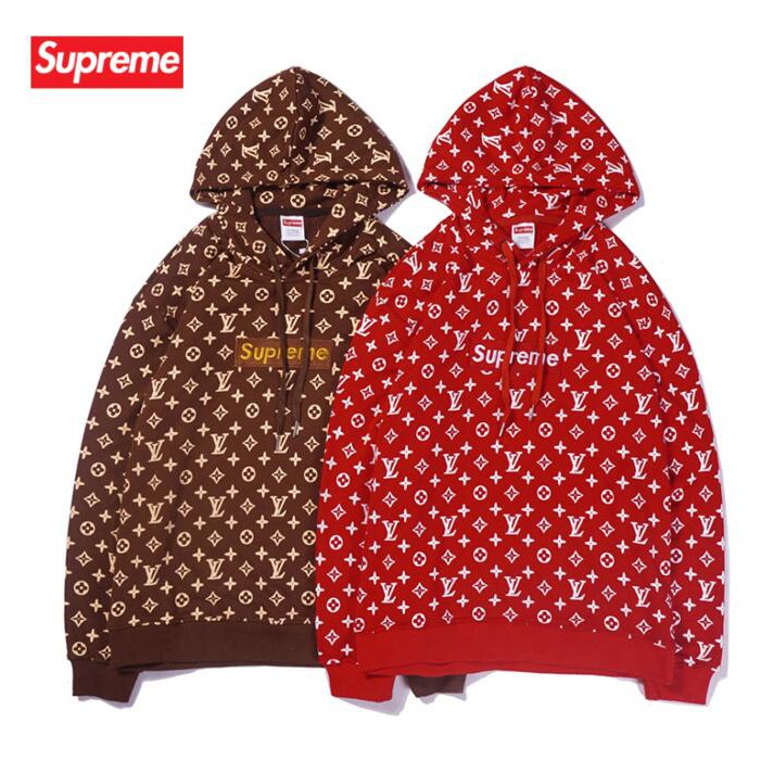 Áo Hoodie Cotton Thêu Chữ Supreme Thời Trang Cho Nam Nữ