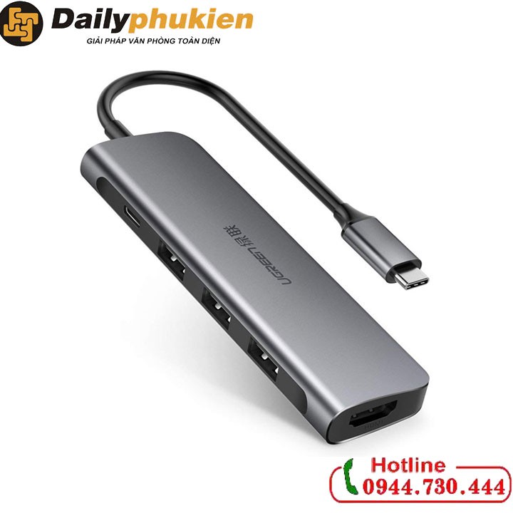 Cáp chuyển USBc sang HDMI kèm Hub USB 3.0 UGREEN 50209