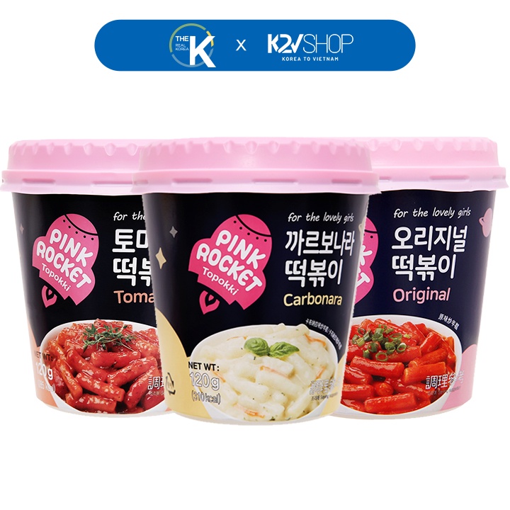 Bánh Gạo Ly Topokki 3 Vị PINK ROCKET Hàn Quốc 120g | BigBuy360 - bigbuy360.vn