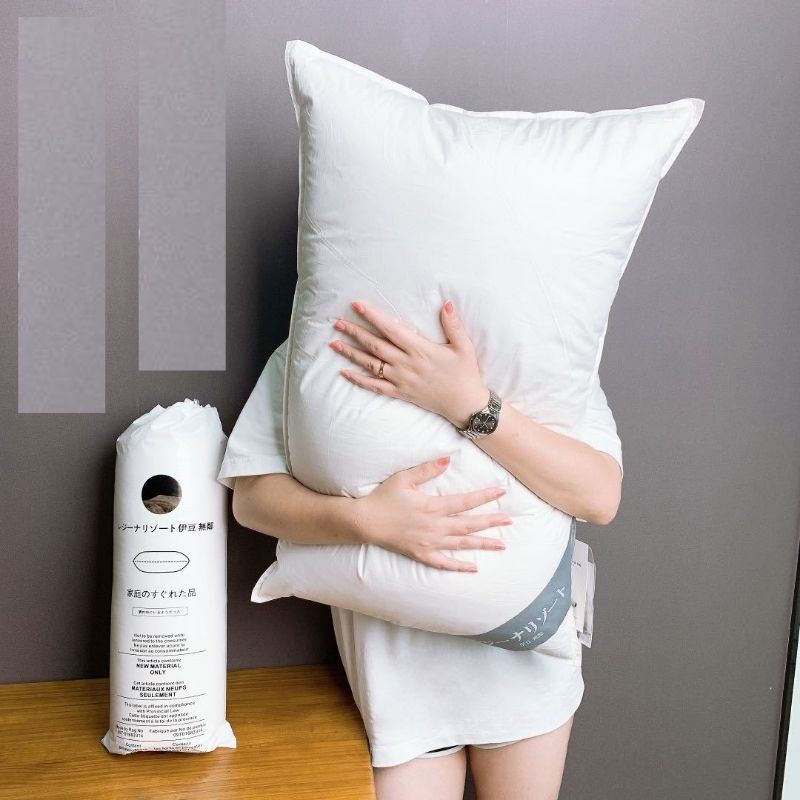 Ruột gối bông lông vũ Nhật Bản kháng khuẩn không mùi kích thước 50x70 cm siêu thoải mái êm ái MIIBOOSHI D1.110