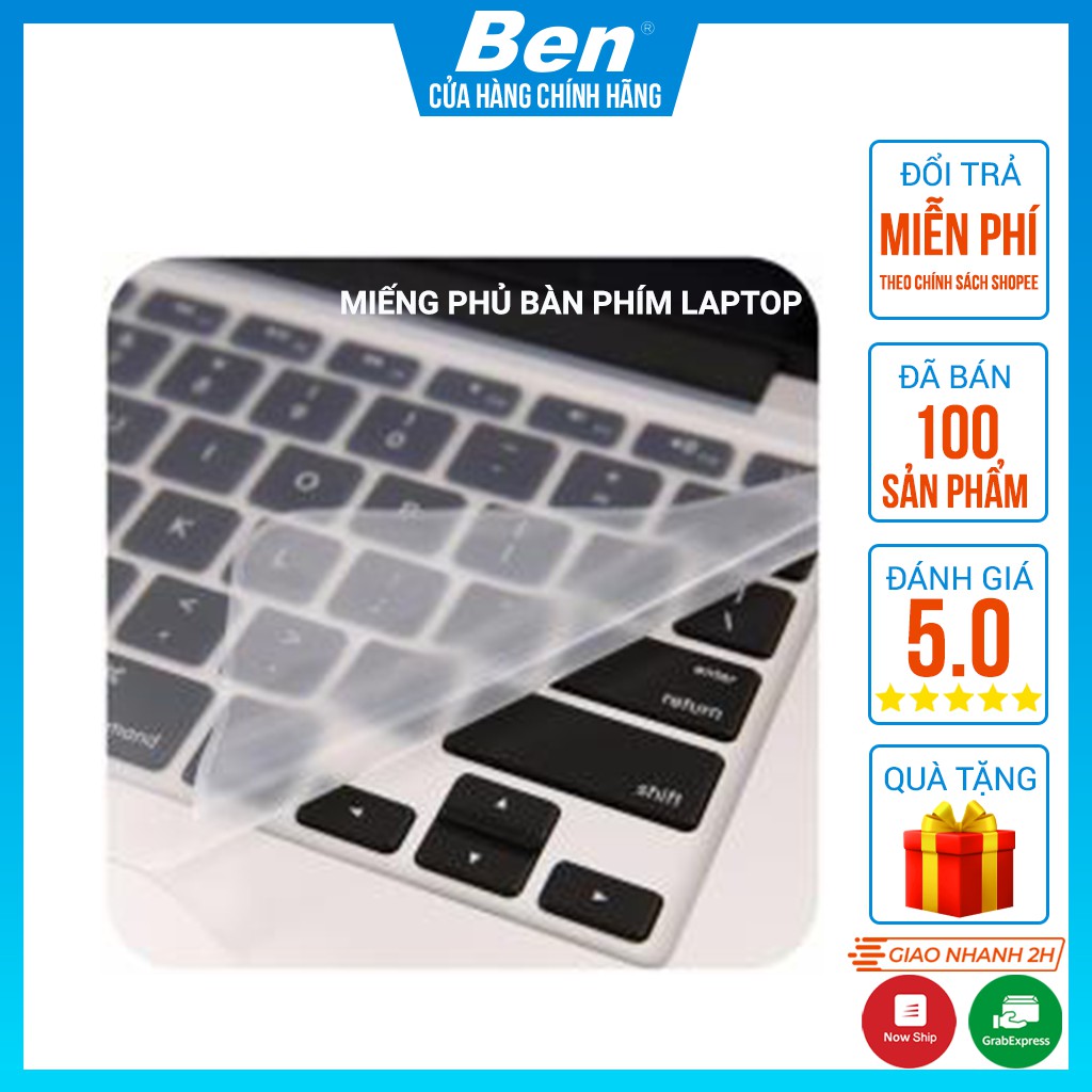 Miếng phủ bàn phím silicon 13 14 15.6 17 inch (chắn bụi, chống nước cho laptop)