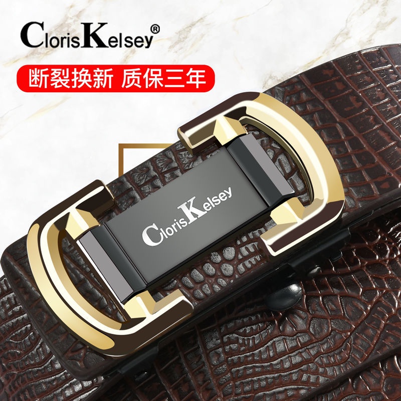 Thắt Lưng Da Bò Hiệu Ck Khóa Tự Động Họa Tiết Da Cá Sấu Thời Trang Cao Cấp Dành Cho Nam