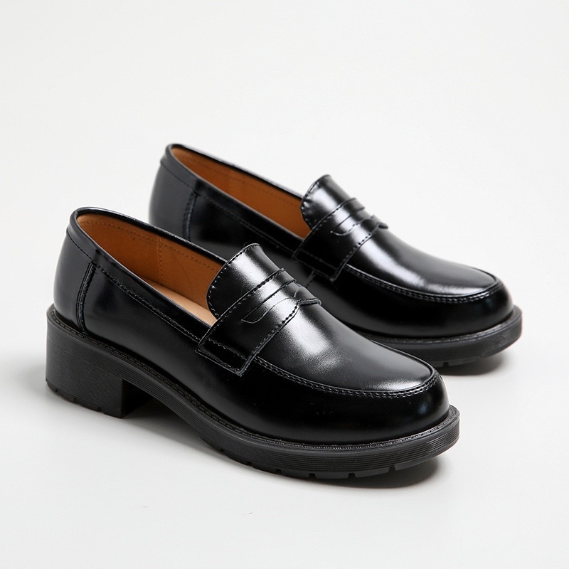Joshi loafers phiên bản đế cao 5cm - Giày da bò nữ phong cách vintage, retro