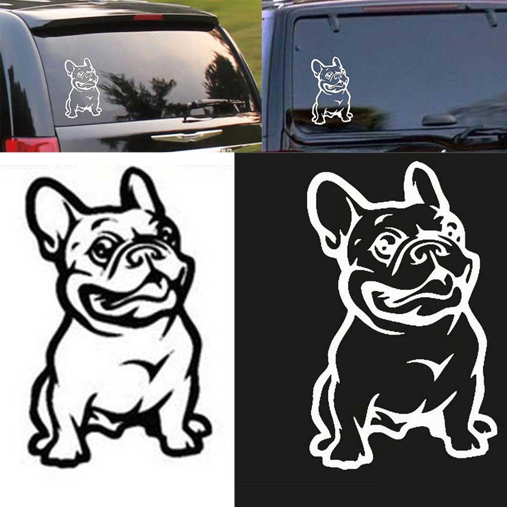 Keo dán xe hơi 3D tùy chỉnh dễ thương Chó Bulldog Pháp / Vật nuôi Vinyl Xe hơi Decal trang trí