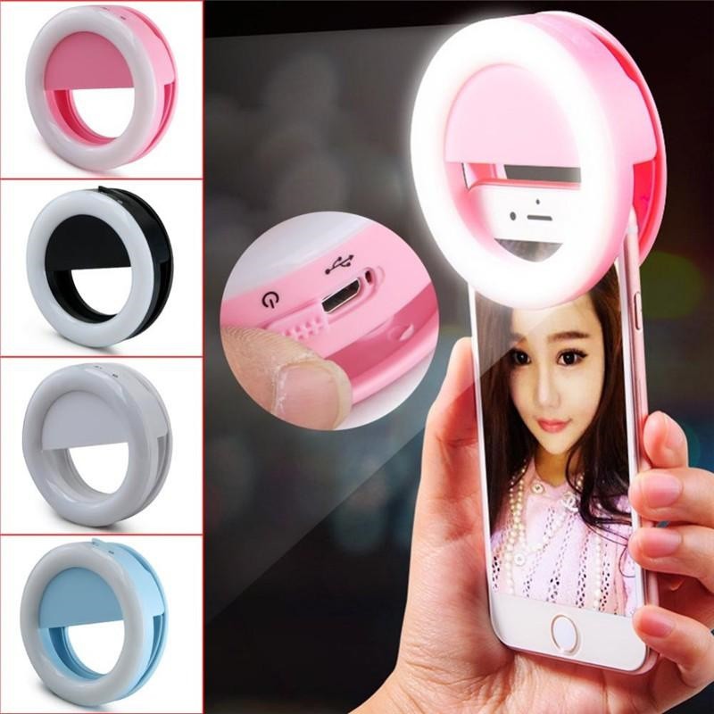 Đèn Selfie Chụp Ảnh Tự Sướng Đèn Flash Led 3 Chế Độ Sạc USB - Kẹp Chụp Hình Trong Đêm Cho Điện Thoại