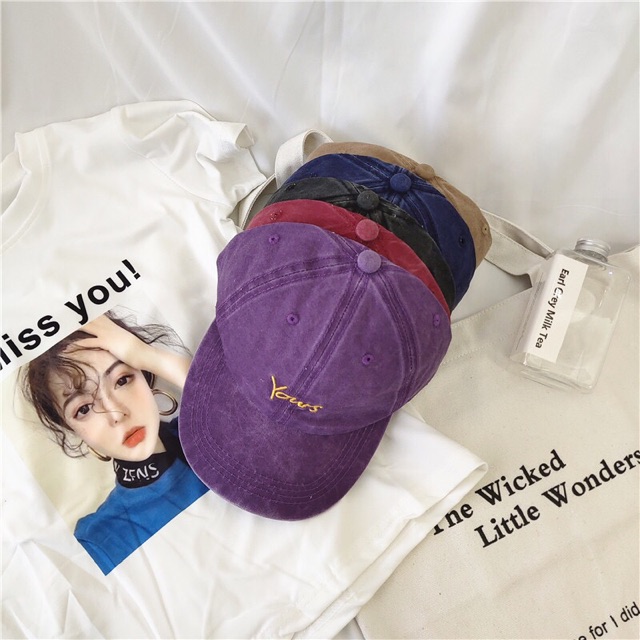 Mũ lưỡi trai nam nữ VINTAGE đẹp thêu chữ ,mũ phớt Nón kết phong cách Ulzzang form unisex YOUR