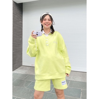 WHITE SON BASEBALL SWEATER AVOCADO GREEN
