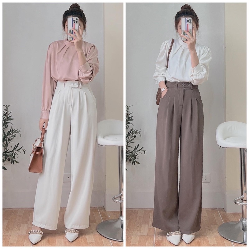Quần vải ống xuông hai cúc 894