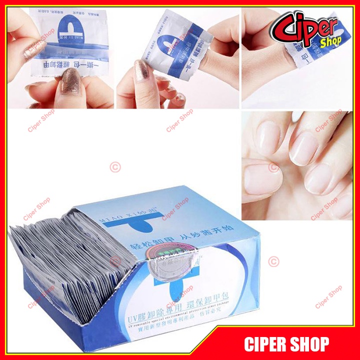 Giấy ủ tháo gel móng tay - gel remove nail