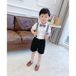 Set yếm quần kèm áo sơ mi cho bé trai - set bộ công tử 10-30kg -Shubishop.vn