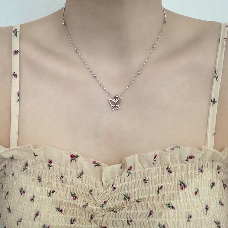 Dây Chuyền Mặt Hình Bướm Trong Suốt Phong Cách Hàn Quốc 22478