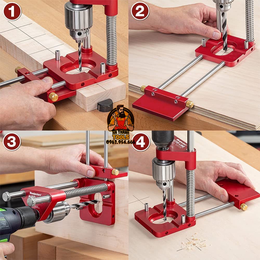 Dụng cụ định vị lỗ khoan cầm tay thông minh Full Phụ Kiện Như Hình, Đa chức năng