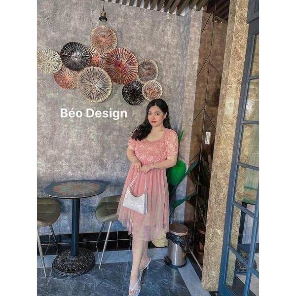Đầm bigsize nữ Béo Design Đầm ren lưới 51kg đến 95kg