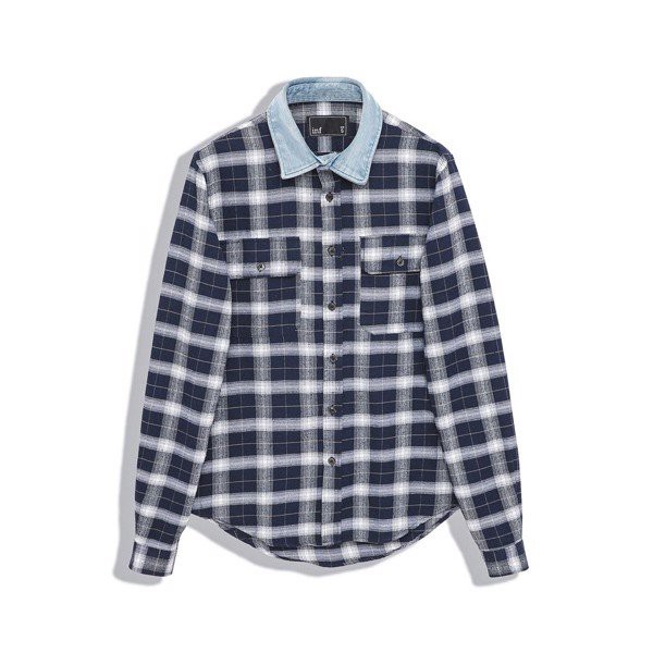 Áo Sơ Mi Nam INF Caro Phối Cổ Jean Thời Trang, Chất Vải Cotton Dày Dặn Cao Cấp, SM005234, SOMEHOW