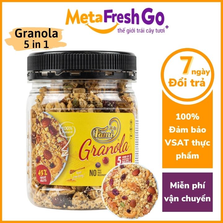 Hạt Dinh Dưỡng Ngũ Cốc Granola Faminuts Hộp 280 gam Hoàn Toàn Tự Nhiên, Tốt Cho Sức Khỏe, Hỗ Trợ Giảm Cân | Meta FreshGo