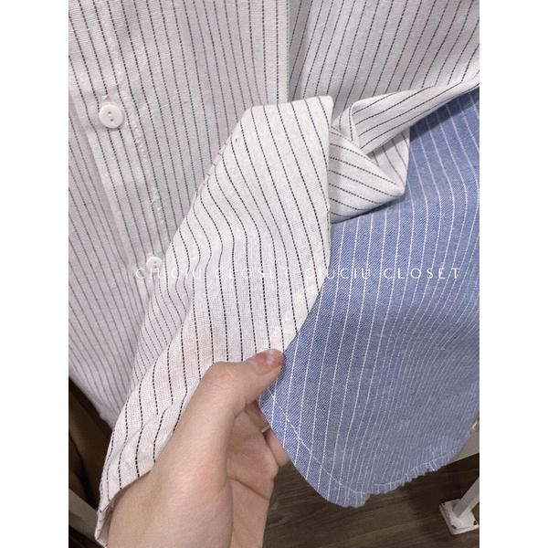 [Mã FAMARAL1 giảm 10k đơn 50k] Áo Sơ Mi Kẻ Nút Lưng Dáng Rộng Tay Lỡ Nhiều Màu (SẴN/ẢNH THẬT)