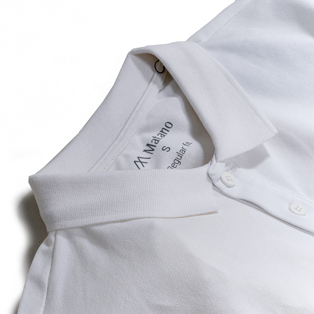 Áo thun polo nam trắng có cổ đẹp MATANO - Áo phông polo nam cổ trụ bẻ, vải cá sấu cotton cao cấp, phối màu kẻ ngang 024 | BigBuy360 - bigbuy360.vn