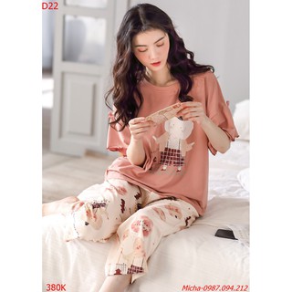 Đồ bộ nữ mặc nhà tone màu cam đất hotrend - Micha D22