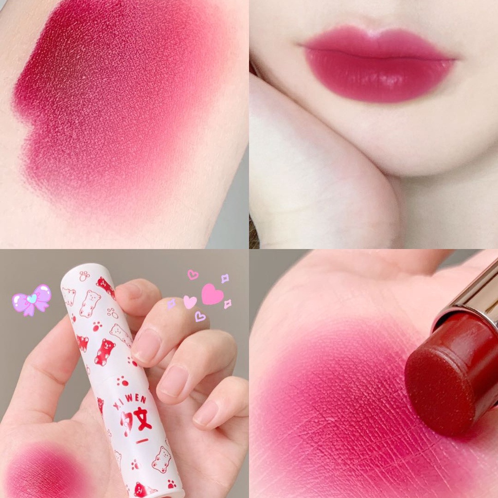 Son môi mềm mịn dưỡng ẩm in họa tiết hình gấu