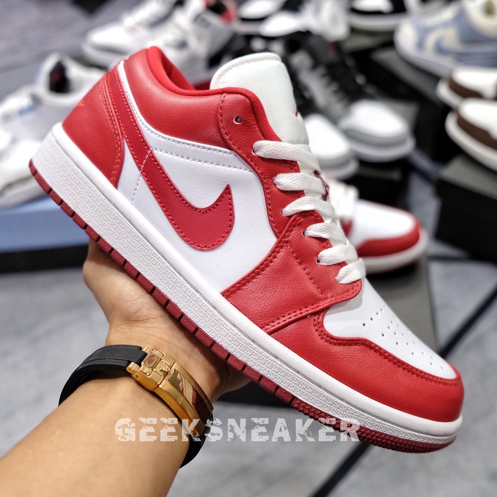 [GeekSneaker] Giày Jordan 1 Low Gymred - Đỏ Trắng Cổ Thấp