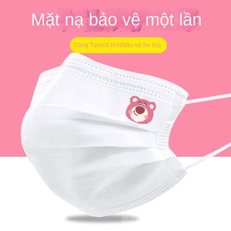 Bộ 10 Khẩu Trang Ba Lớp In Họa Tiết Dễ Thương Sáng Tạo Dùng Một Lần