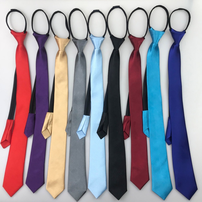 Youyo JK Cà Vạt Đồng Phục Màu Đen Trơn Có Dây Kéo Trước Cà Vạt Dài Cà Vạt Đồng Phục Cho Nam