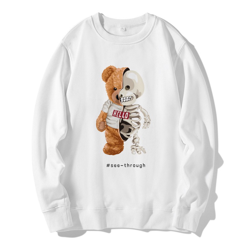Áo Sweater phong cách Ulzzang Hàn Quốc tay dài họa tiết in hình Gấu Teddy cá tính CoolZ CZ605