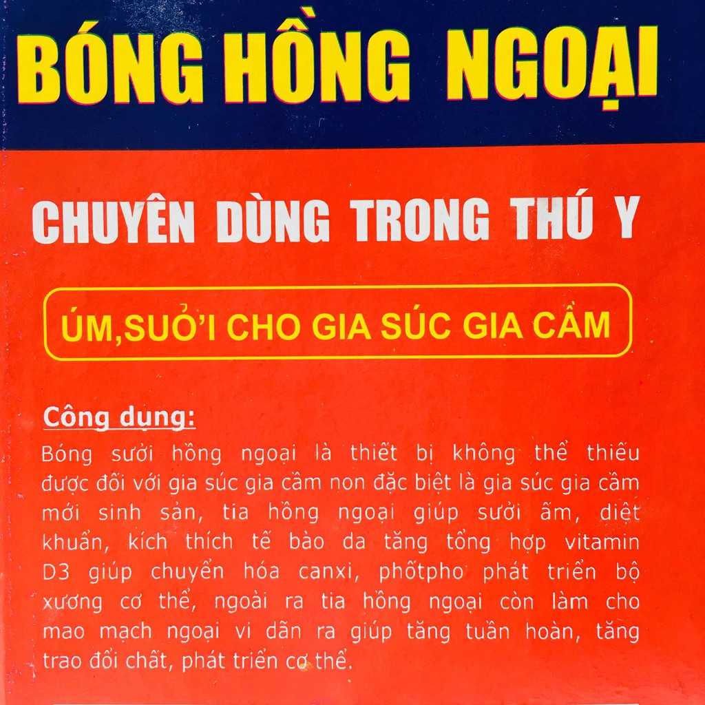 BÓNG ÚM HỒNG NGOẠI, ÚM, SƯỞI CHO GIA SÚC GIA CẦM 175W