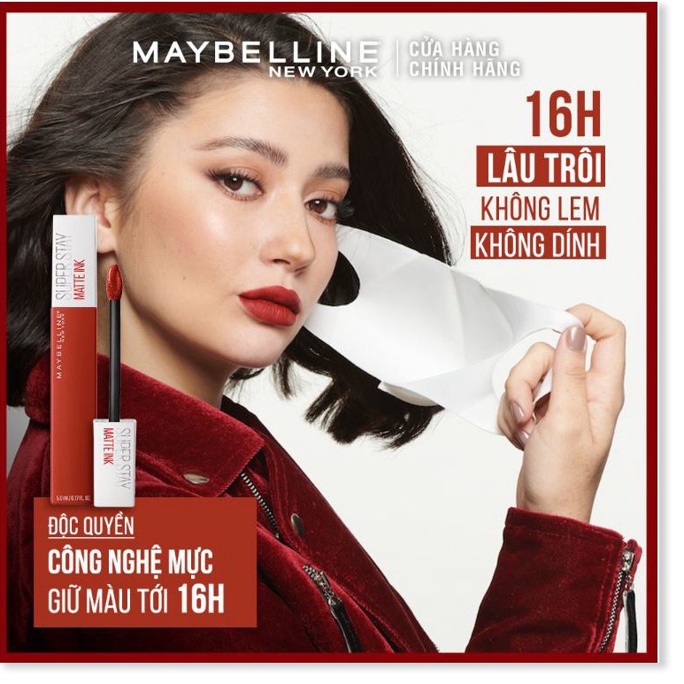 [Mã giảm giá] Son Kem Lì, Lên Màu Chuẩn, Lâu Trôi Maybelline New York Superstay Matte Ink City Edition 5ml