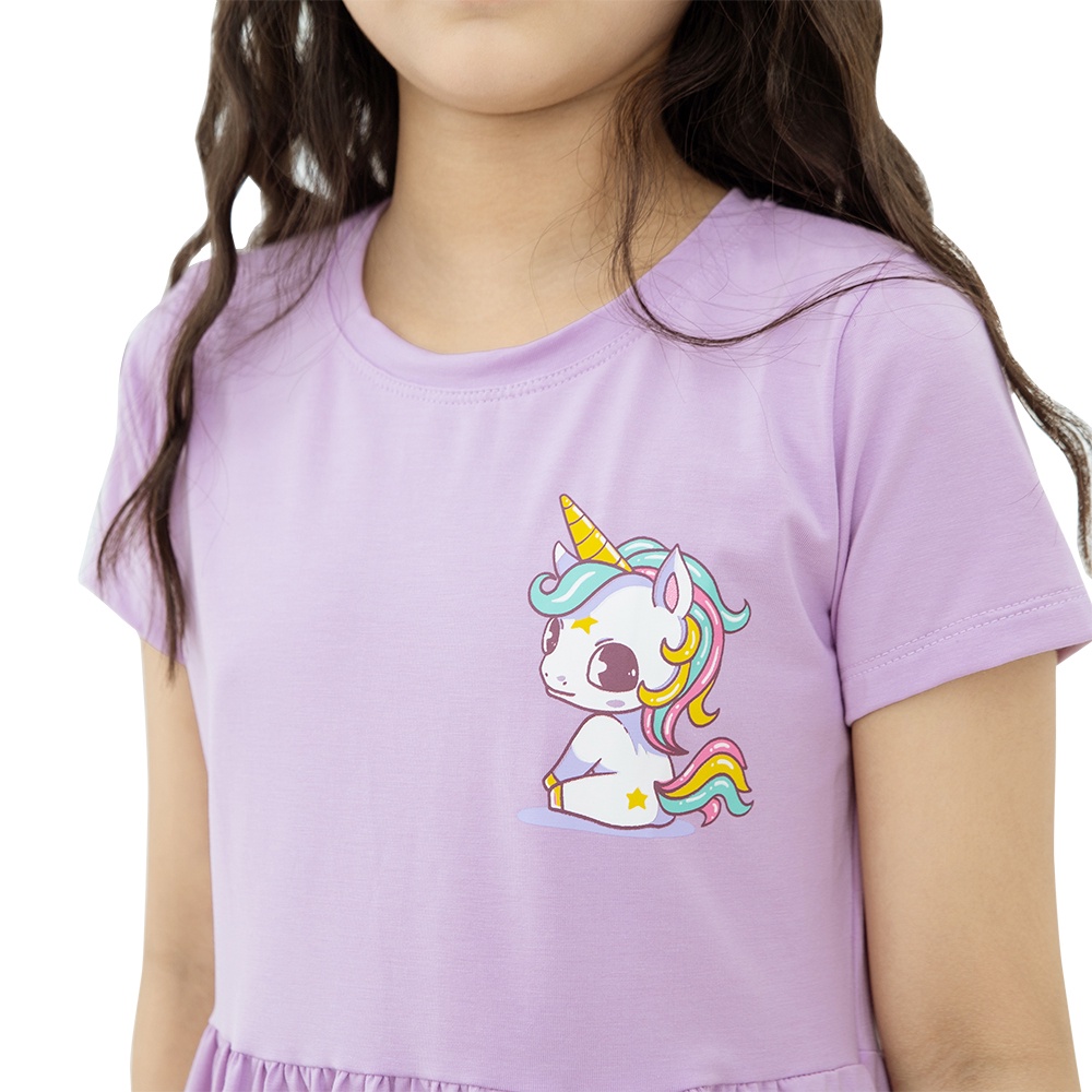 VÁY BÉ GÁI NGẮN TAY IN BƯỚM XINH XẮN _100% COTTON_K08
