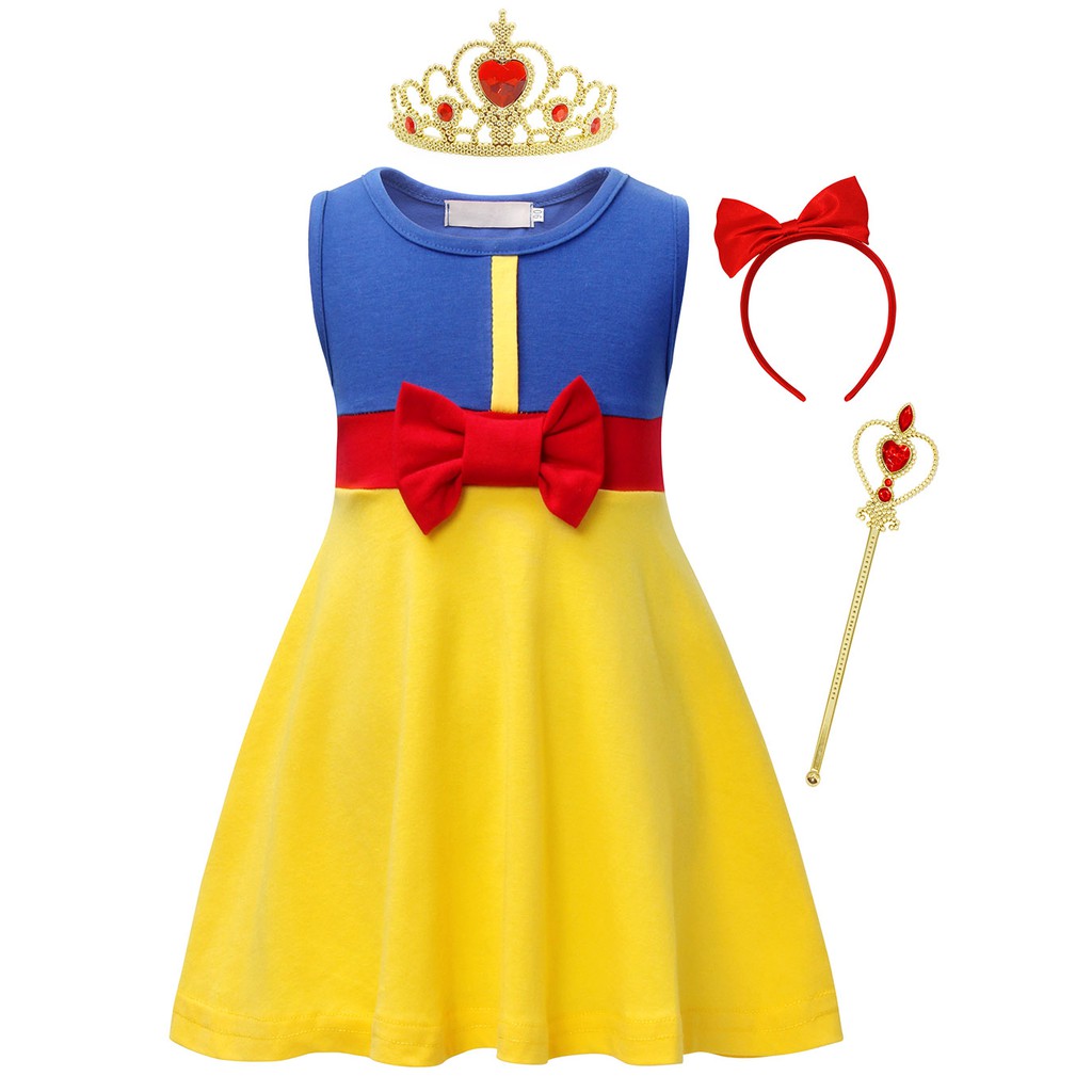 Christmas Children Summer and Autumn Girls Bow Skirt Princess Snow White Skirt Summer Girl