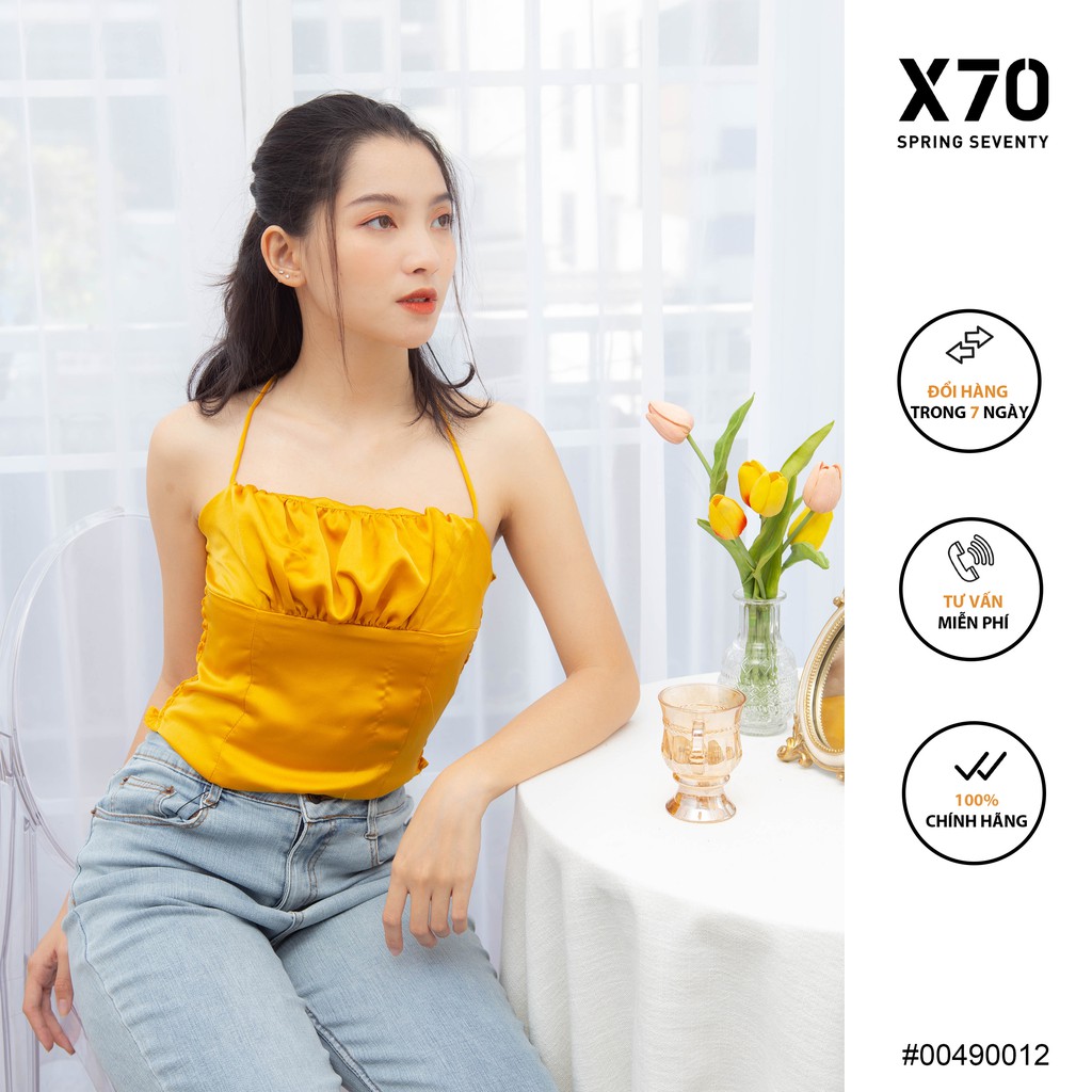Áo Croptop Hai Dây Thiết Kế Xếp Li Thời Trang X70 - 00490012 | BigBuy360 - bigbuy360.vn